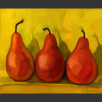 3 pears on yelow
